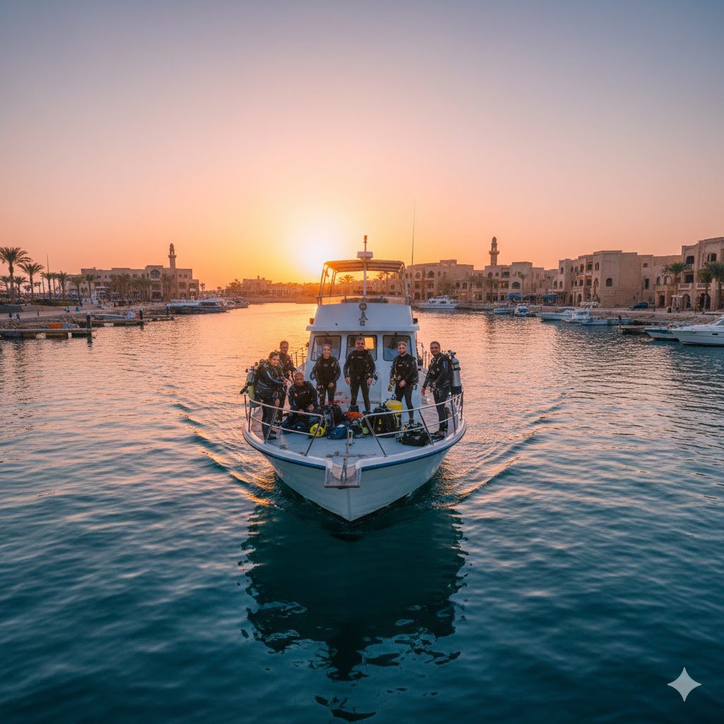 Return to Hurghada marina after a daily dive