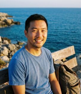 Profile photograph of David Chen, an experienced PADI diver, after a successful daily diving trip in the Red Sea.