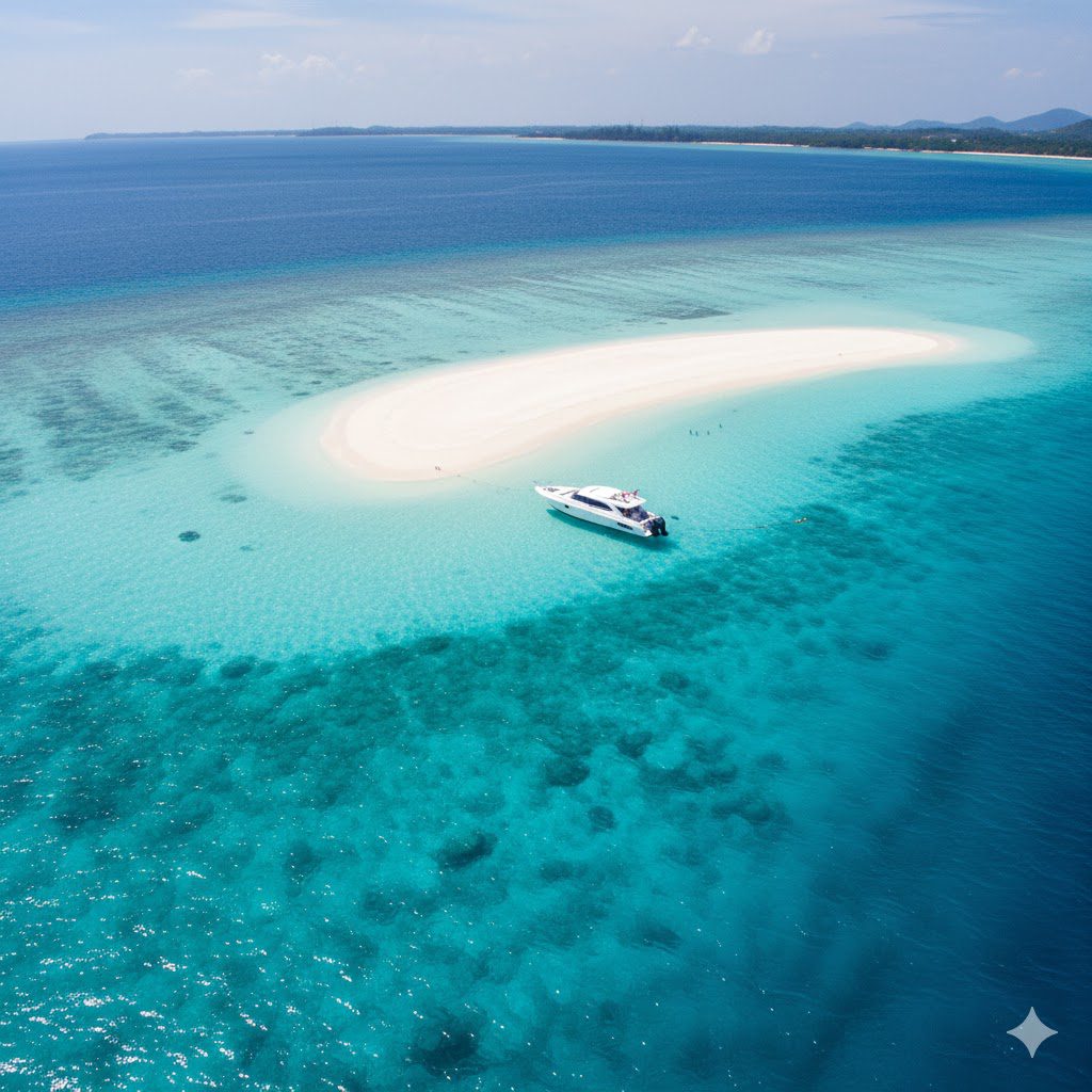 Private stop at Orange Bay sandbank