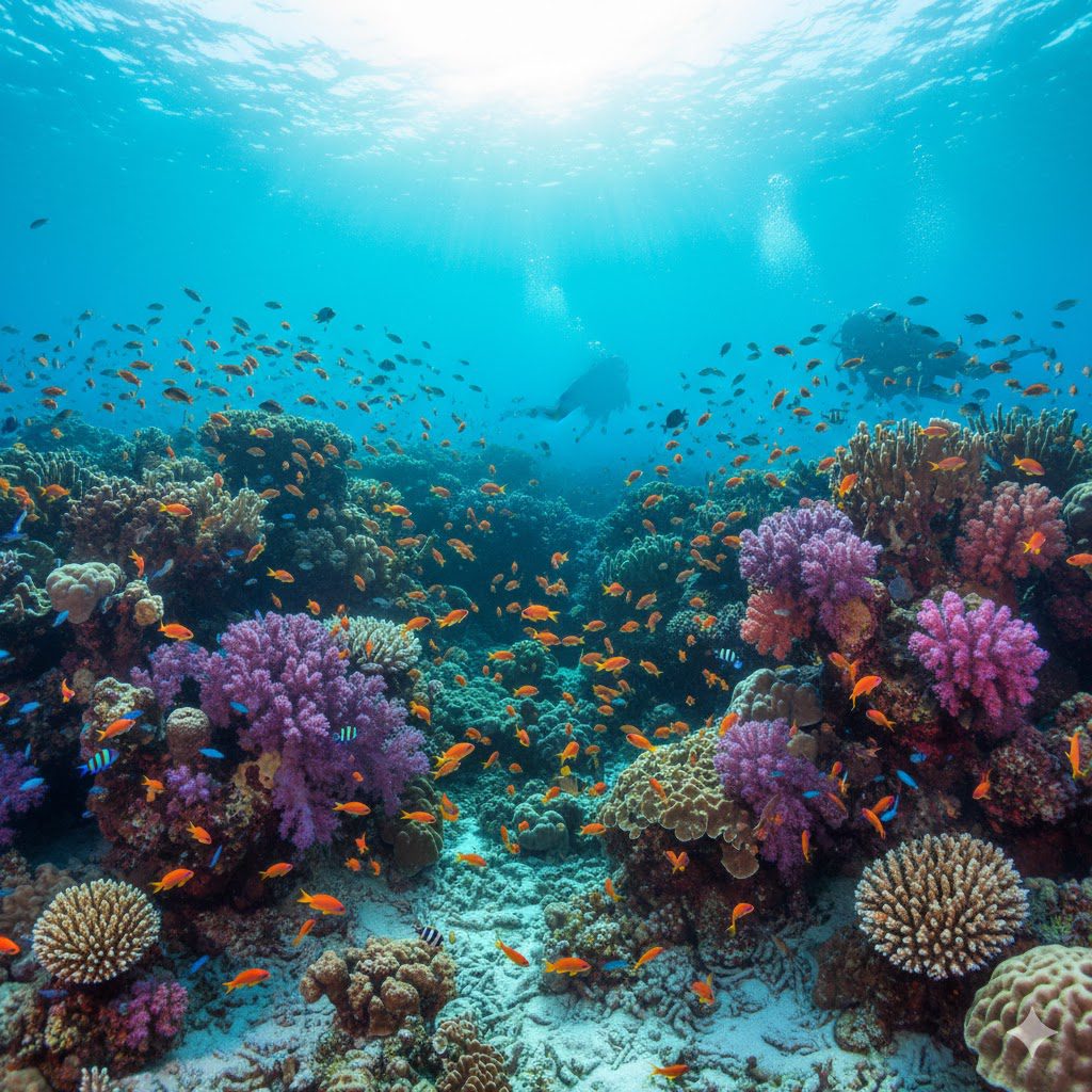 Snorkeling at vibrant coral reefs in Hurghada